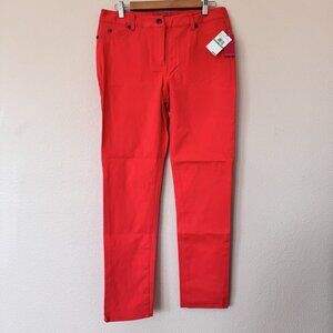 Vince Camuto Skinny Jeans Size 8 Salmon Cotton Stretch New Embroidered Logo
